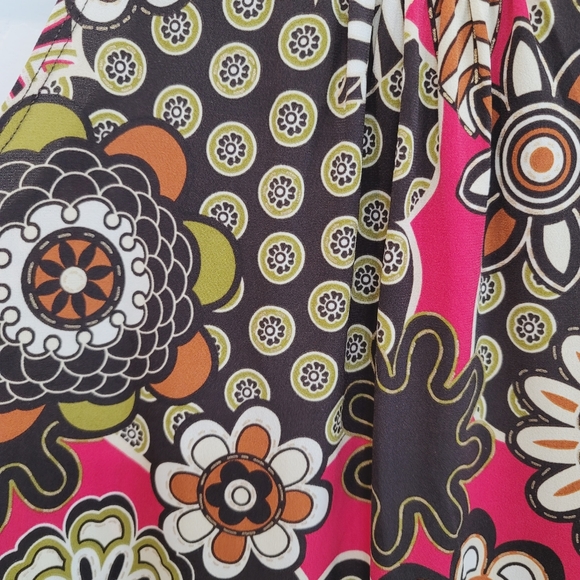 BCX Brown/Pink Halter Floral Top Size Small - Picture 2 of 12